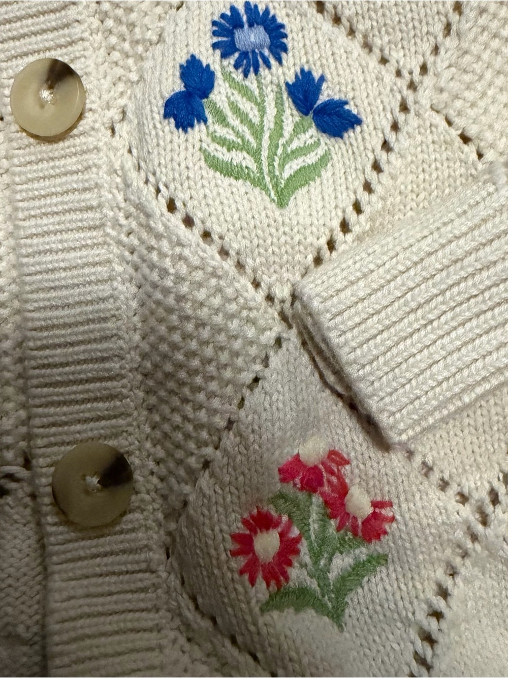 Boden Cotton Embroidered Cardigan, sz S - Picture 5 of 6